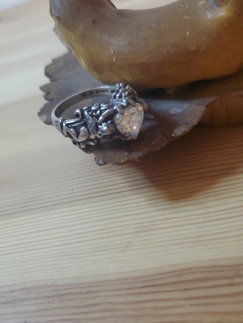 Chic,Sterling Silver Kabana Ring with Clear Stone D